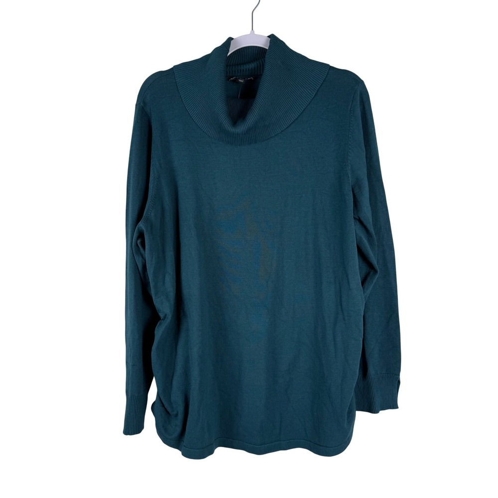 Lane Bryant Womens Sweater Teal Blue Cowl Neck Long Sleeve Pullover Size‎ 18/20